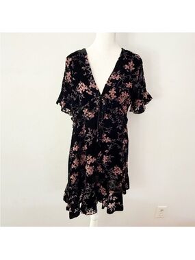 Vici Women Velvet Burnout Babydoll Dress Large Whimsigoth Fairy Dark Romance